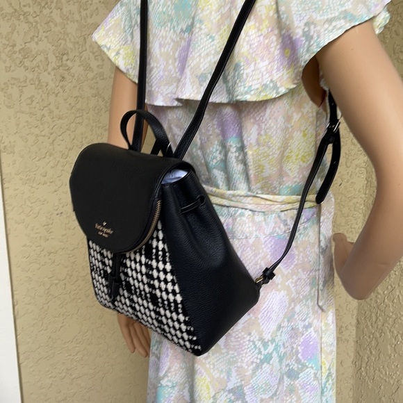 Kate Spade Leila Tweed Fabric Medium Backpack - Picture 3 of 16